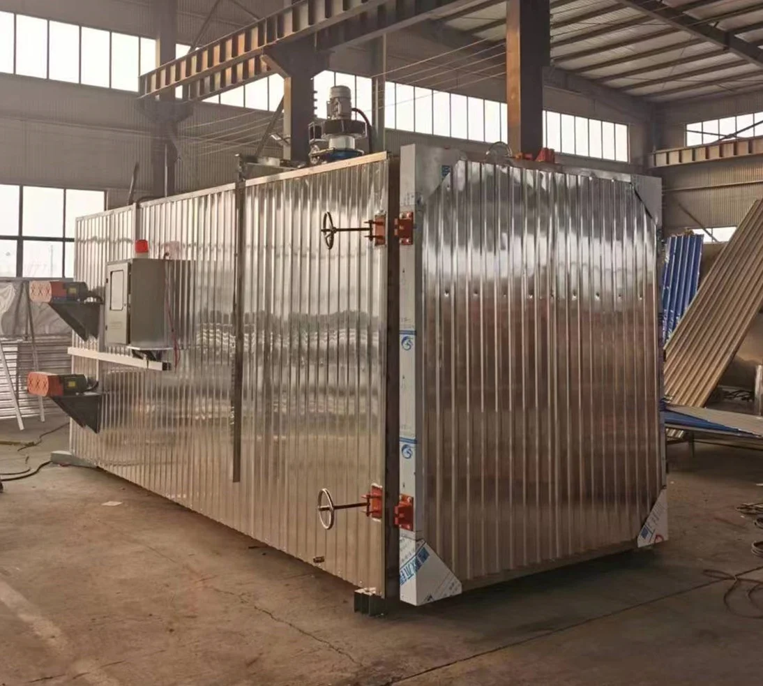Auto Wood Timber Modification Carbonization Heat Heating Treating Drying Seasoning Chamber Dryer Kiln Rail Track Room Machine