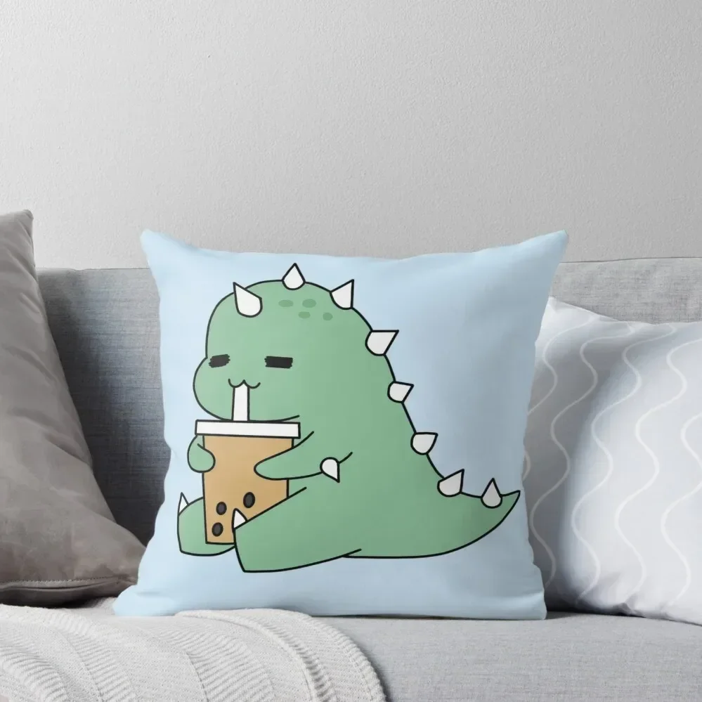 Boba drinking dinosaur Throw Pillow autumn pillowcase Sofa Cover Pillow Covers Decorative pillow