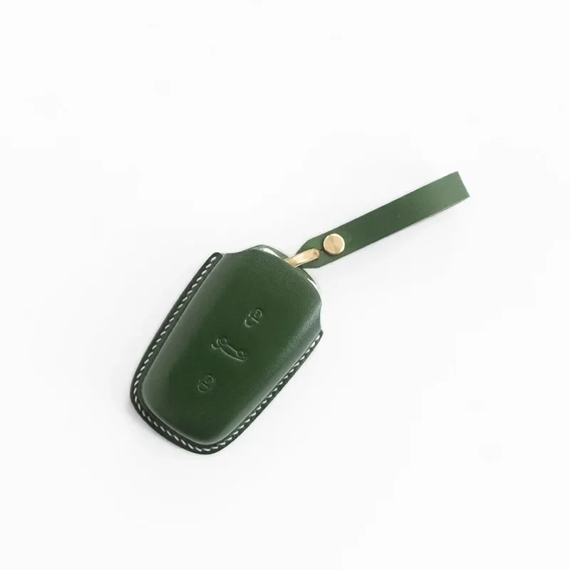 for Peugeot 508 408X 5008 4008 Genuine Leather Handmade Car Key Cover Case High End Simple Style Keychain Bag Buckle