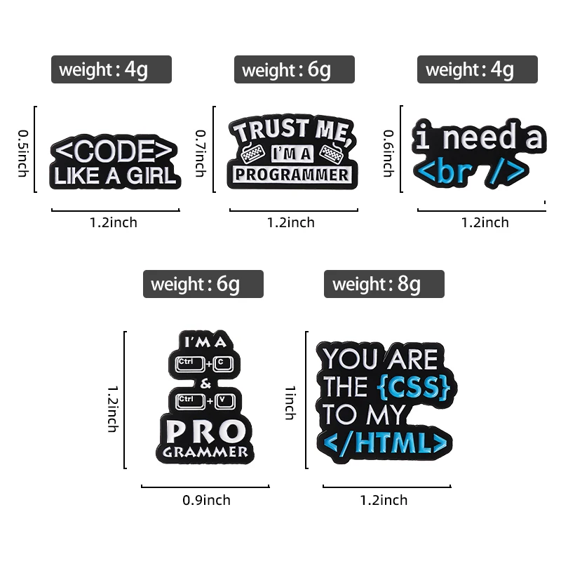 Code Like a Girl Enamel Pins Custom Programmer Creative Codes I Need a Break Brooches Lapel Badges Funny Jewelry Gift for Friend