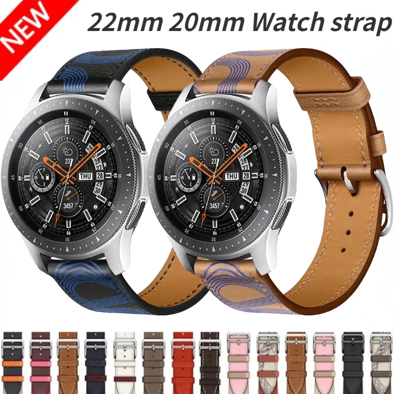 

22mm 20mm Leather Strap For Samsung Galaxy 6/4/5/4 Classic Gear S3 Bracelet band For Huawei Watch 3/GT3/Pro For Amazfit GTR/GTS