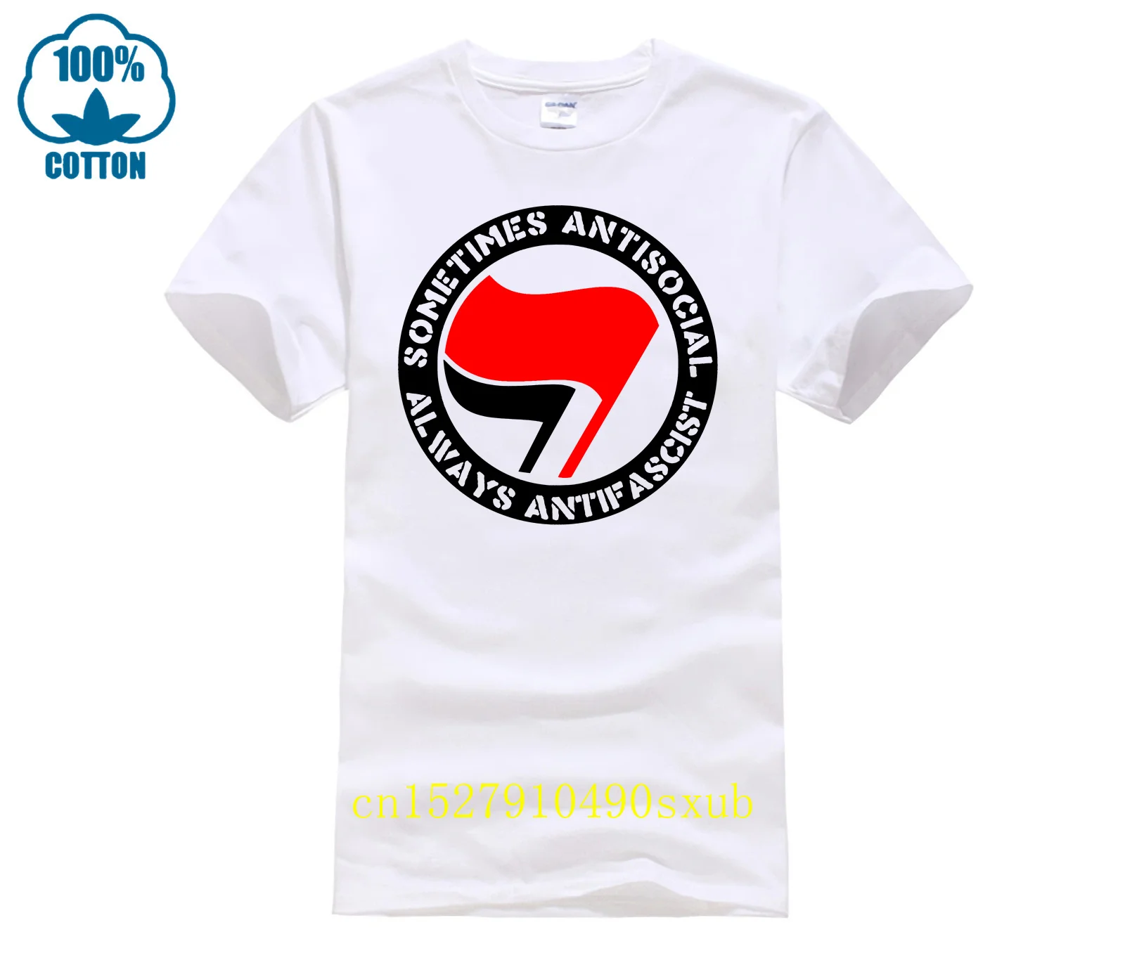 Sometimes Antisocial, Always Antifascist - Antifa, Socialist, Leftist T-Shirt man and woman tee