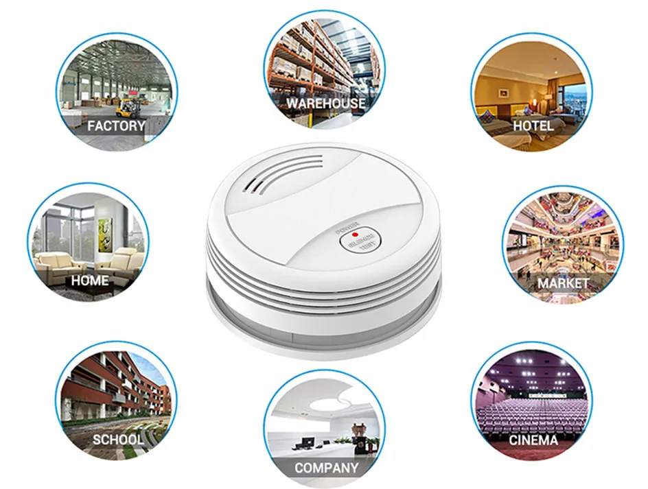 Tuya Smart WiFi Smoke Detector Home Security Protection Fire Alarm Sensor Remote Control By Smart Life App