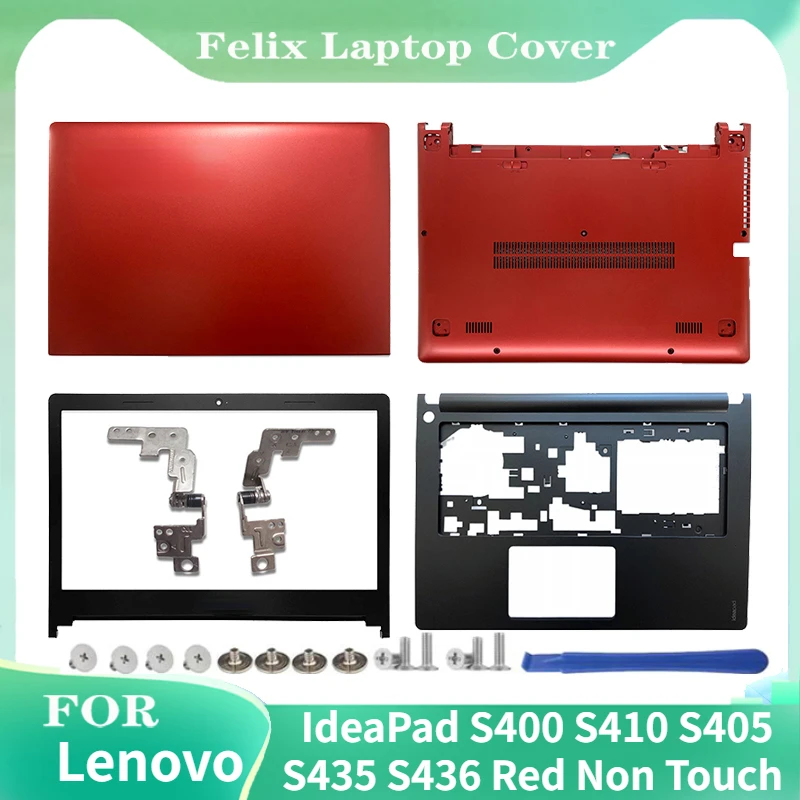 

New Laptop LCD Back Cover/Front Bezel/Palmrest/Bottom Case Top Case For Lenovo IdeaPad S400 S410 S405 S435 S436 Red Non Touch