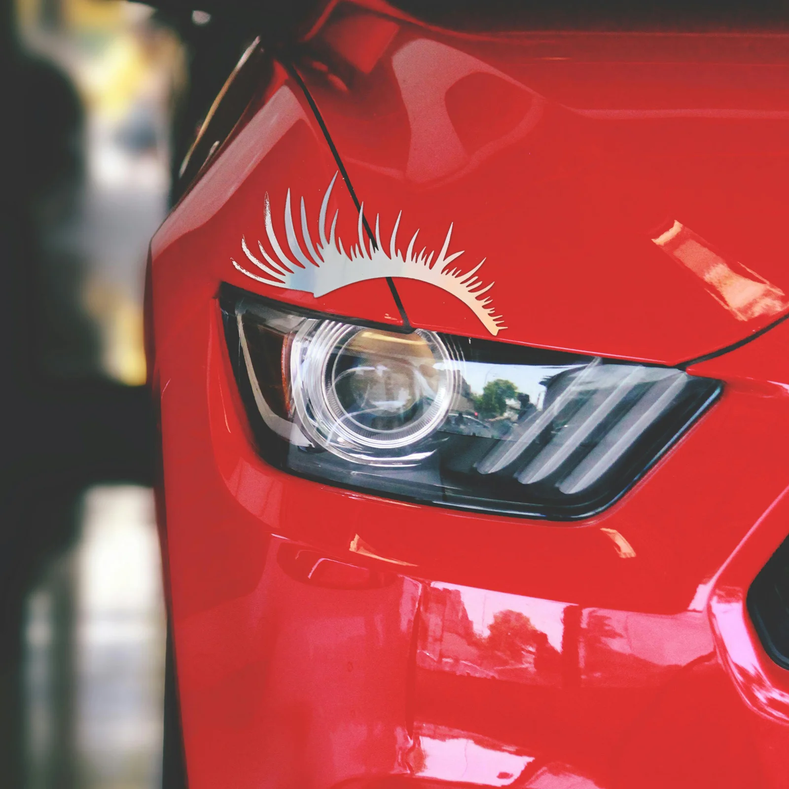 

5Pairs Headlight Decor Eyebrow Reflective Stickers Easy Install Waterproof Car Lashes Headlight Eyelash Decals Protection