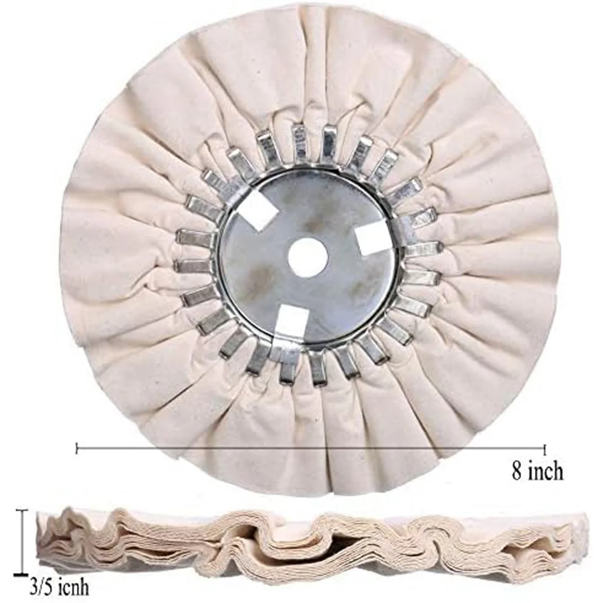 Airway Polishing Wheel Kit, Woodworking Machinery Cloth Wheels for Angle Grinder, 8Inch Diameter,