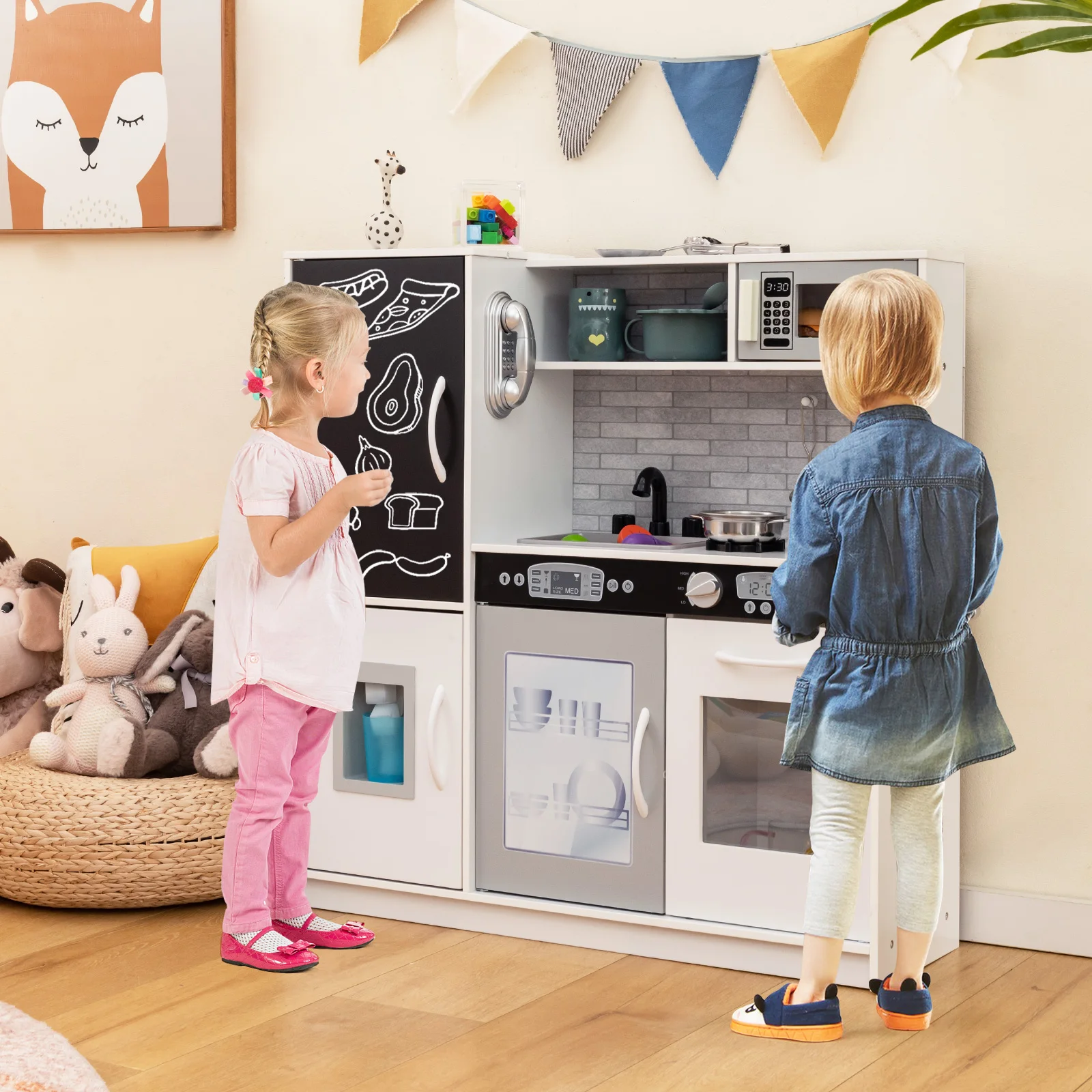 Kinder vorgeben spielen Küche Kleinkind Küche Spielset mit/Tafel weiß