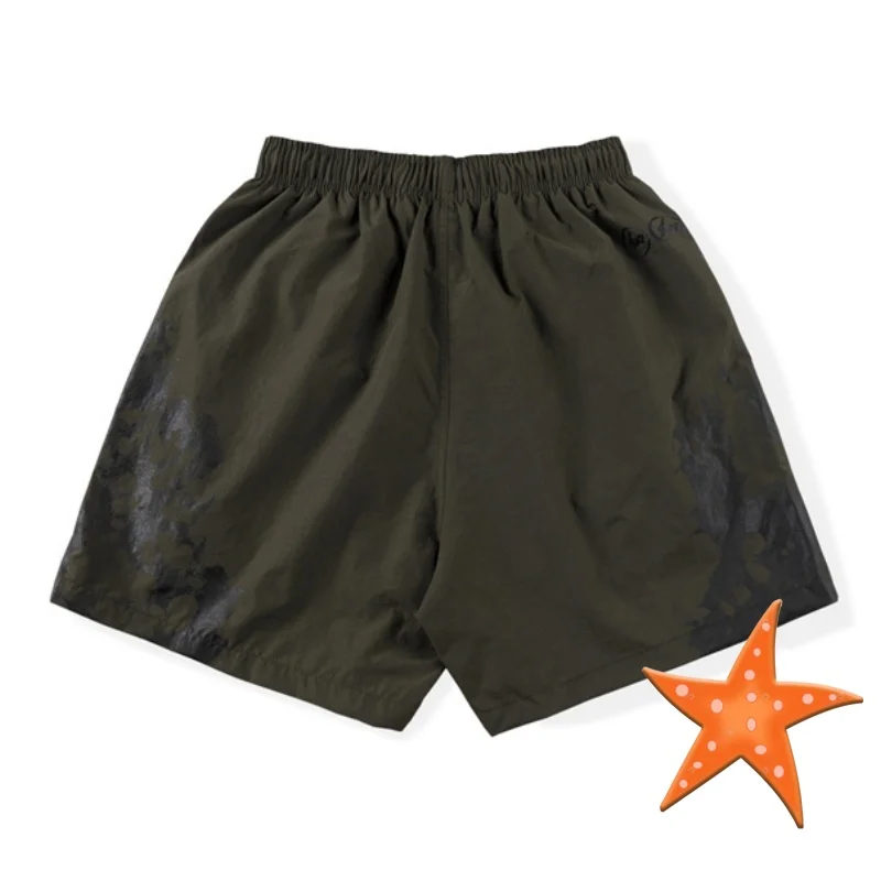 Summer Street Nylon Cactus Jack Shorts Men Women Lightning Eagle Print Elastic Waist Casual Pants Cactus Sweatpants