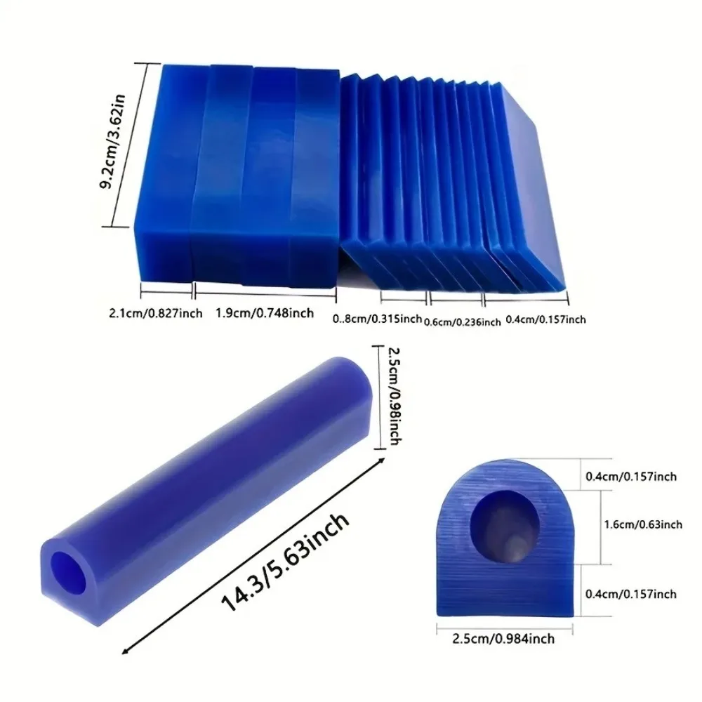 Blue Hollow Ring Wax Tube & Wax Block Kit, Carving Wax Blanks for Lost Wax Casting DIY Custom Ring Jewellery Making