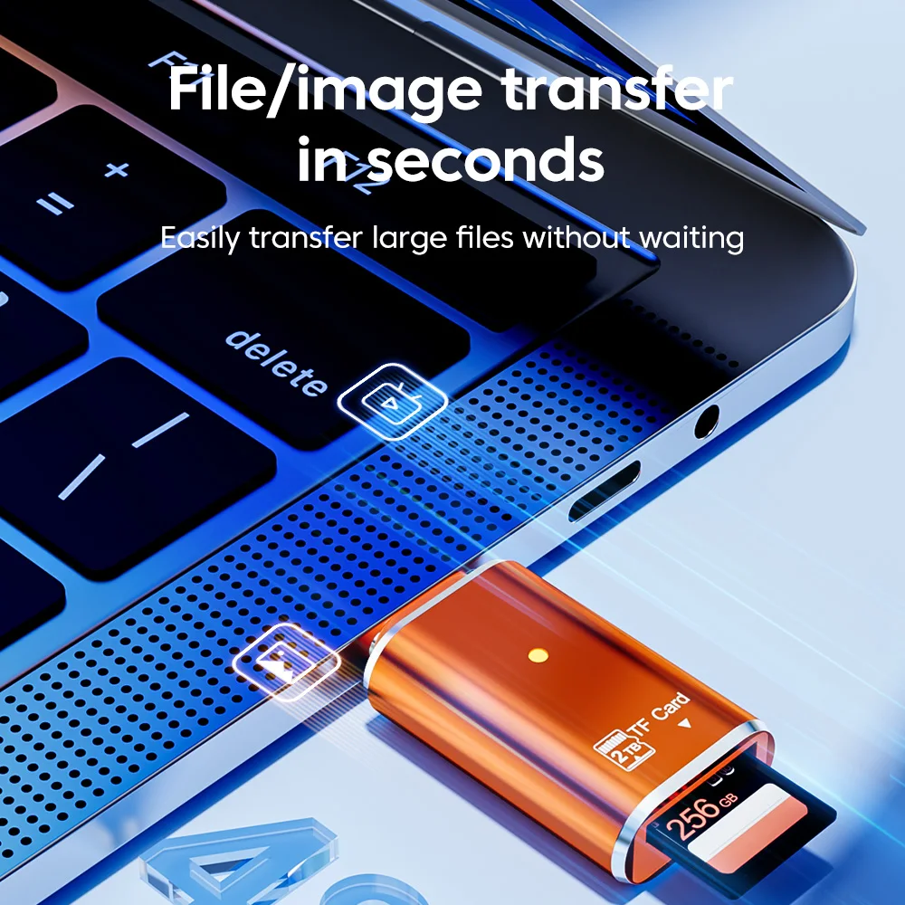 قارئ بطاقات من النوع C مايكرو SD/TF قارئ بطاقات نقل عالي السرعة لهاتف آيفون 15 16 سلسلة Xiaomi محمول USB C محول