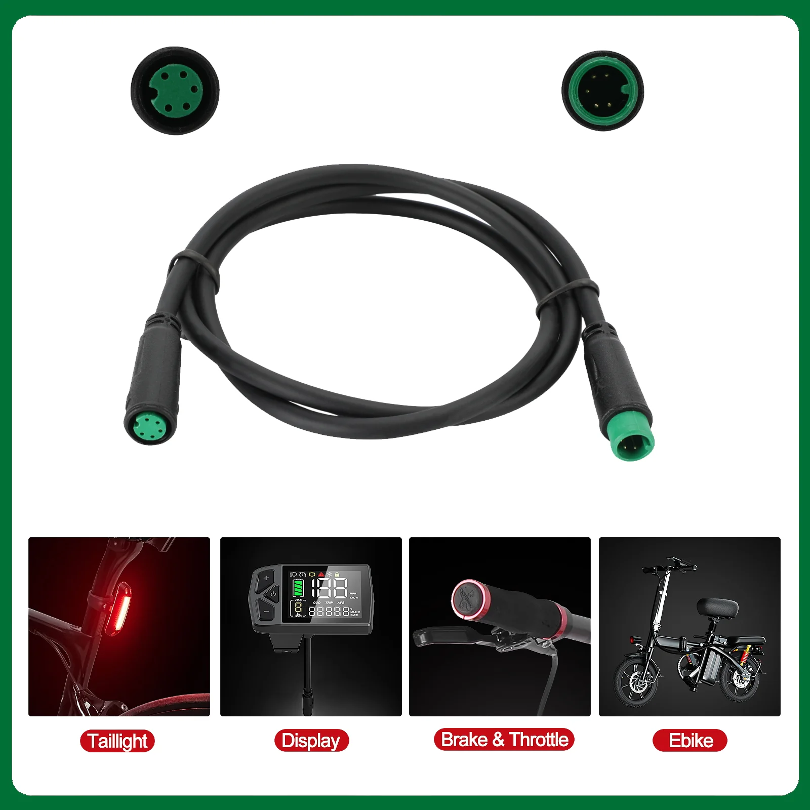 5Pin ذكر إلى أنثى M/F تمديد كابل مقاوم للماء. كابل تمديد المحرك المتوسط لكابلات تمديد عرض بافانغ للدراجة الكهربائية