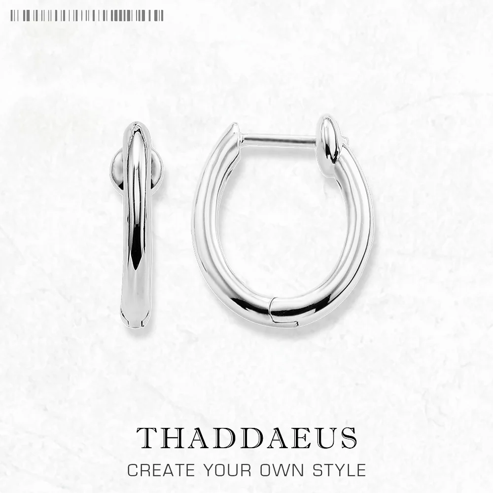 

Classic Hinged Hoop Earrings Europe Fine Jewerly For Women Men Gift In Solid 925 Sterling Silver