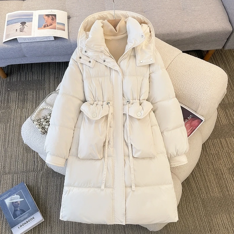 

2025 Winter Women Jacket Coats Long Parkas Female Down Cotton Hooded Overcoat Thick Warm Jackets Windproof Casual Student Coat
