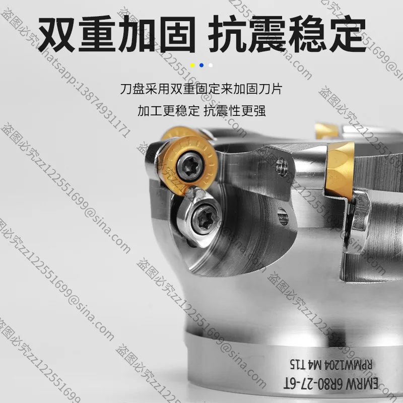For Numerical Control Milling Cutter Head EMRW Round Nose EMR5R 6R 50 63 80 RPMT1204 R5R6 Flying Face Milling Cutter Head view 4