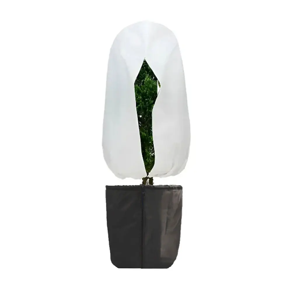 Winter Outdoor Plant Cover Breathable Windproof Thermal with Drawstring and Zipper for Easy Use and Protection