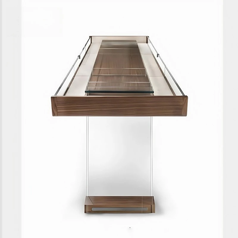 Transparent tempered glass shuffleboard table luxury house club designer sand arc table home sand pot table