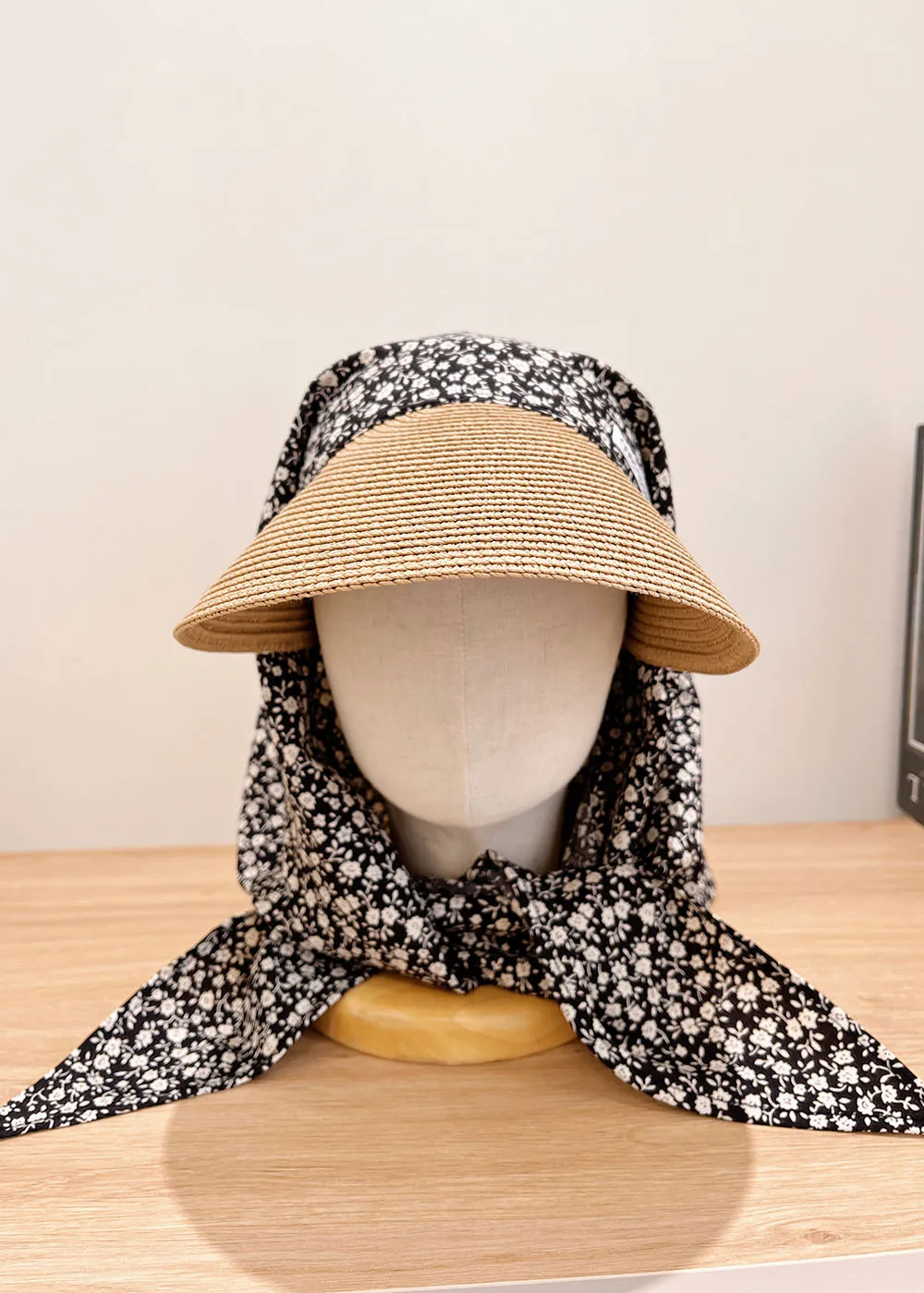 قبعات وشاح للرأس بحزام منقوش على شكل زهور للنساء، قبعة صيفية للعطلات على الشاطئ والحماية من الشمس، قبعة شمسية عصرية متعددة الاستخدامات #2