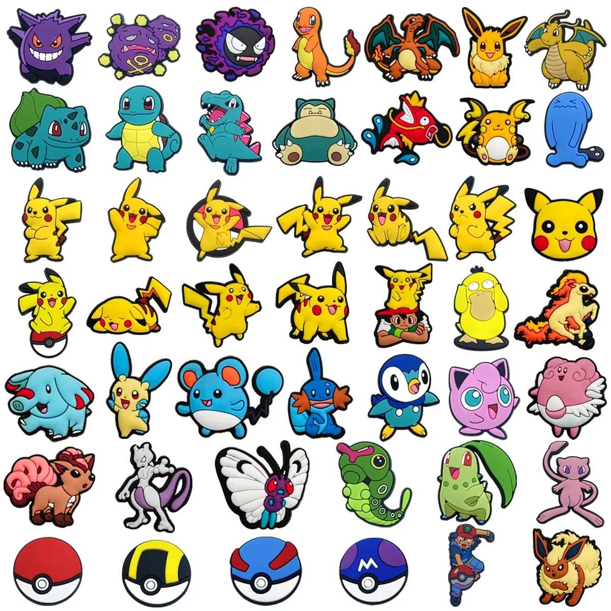 Potdemiel Pokémon Shoe Charm 20/47PCS Mix Wholesale Japan PVC Decoration Buckle Sandal Shoe Detachable Waterproof To X-mas Gifts