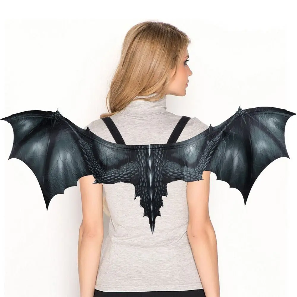 Decoração de halloween asas de dragão traje animal não-tecido traje de dragão dobrável carnaval adereços dragão cosplay masquerade adulto