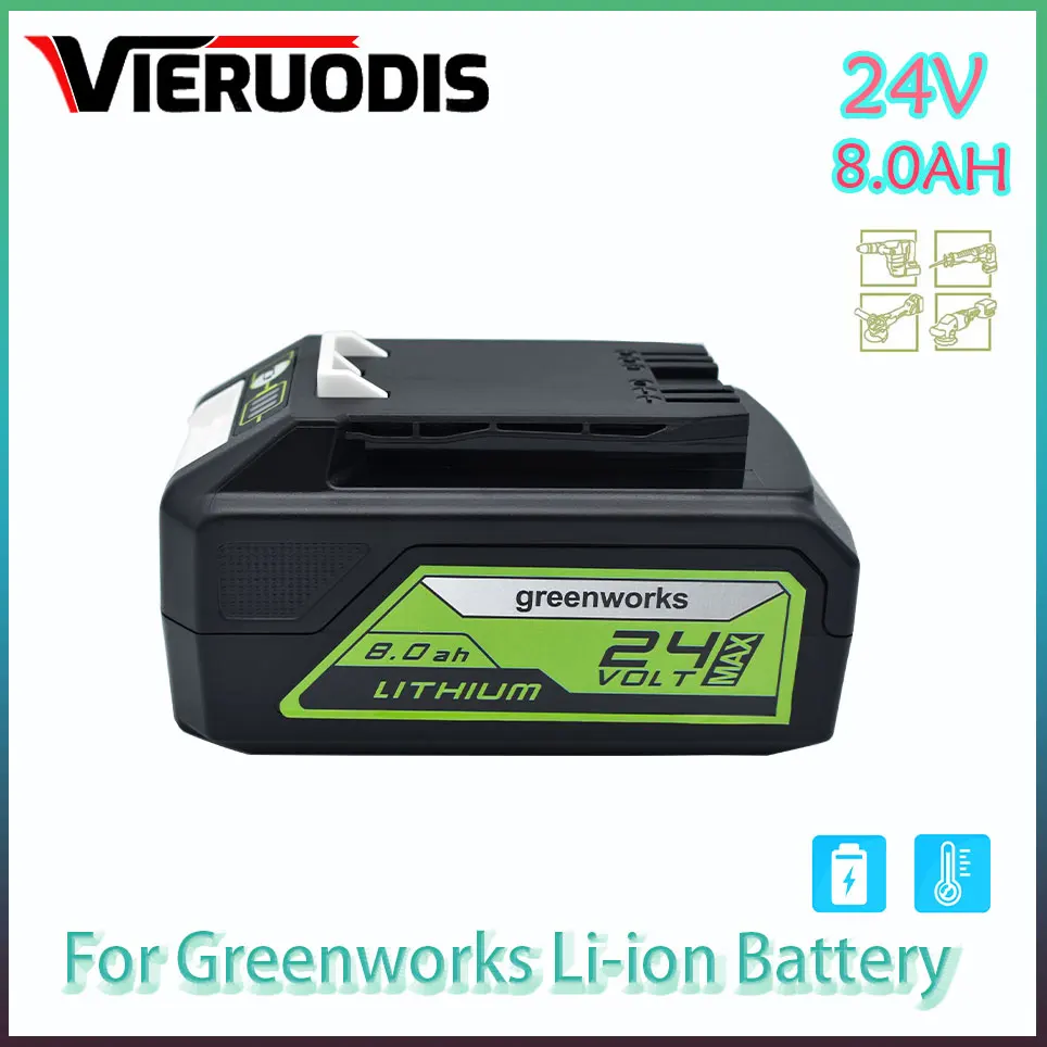 

Greenworks Battery 24V 8.0AH Greenworks Lithium Ion Battery (Greenworks Battery) The original product is 100% brand new