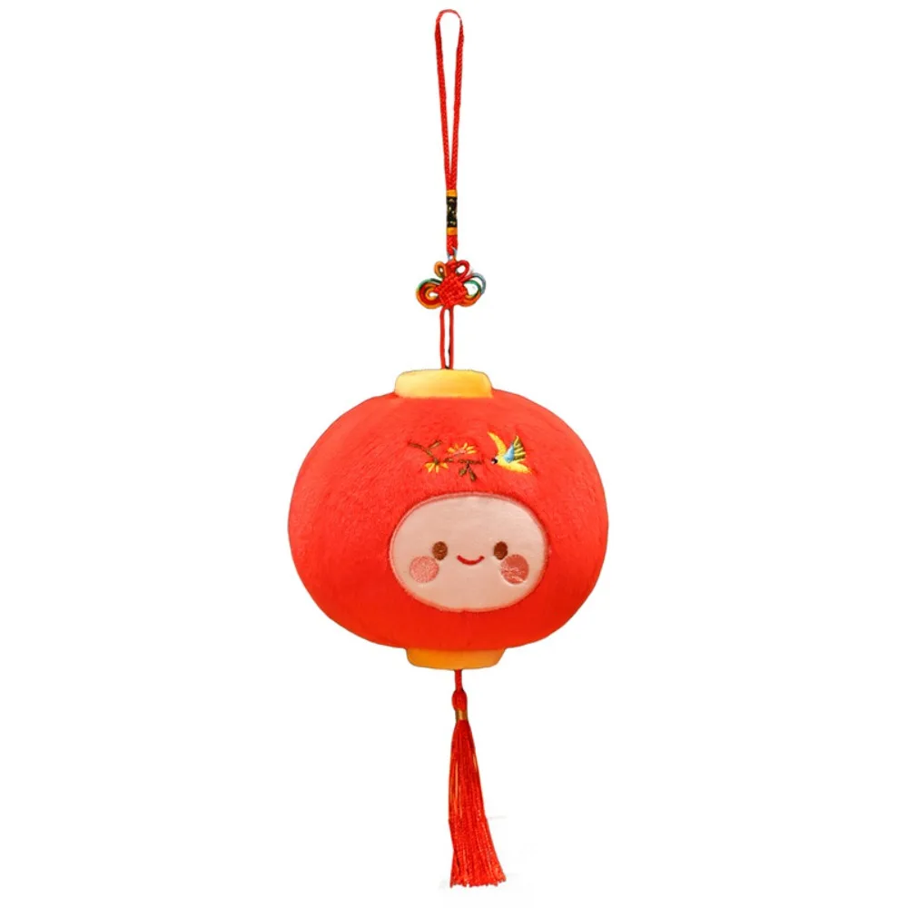 Colgante de muñeca con linterna roja china, buena suerte con borla, adorno para Festival de Primavera, juguetes de peluche de simulación suave