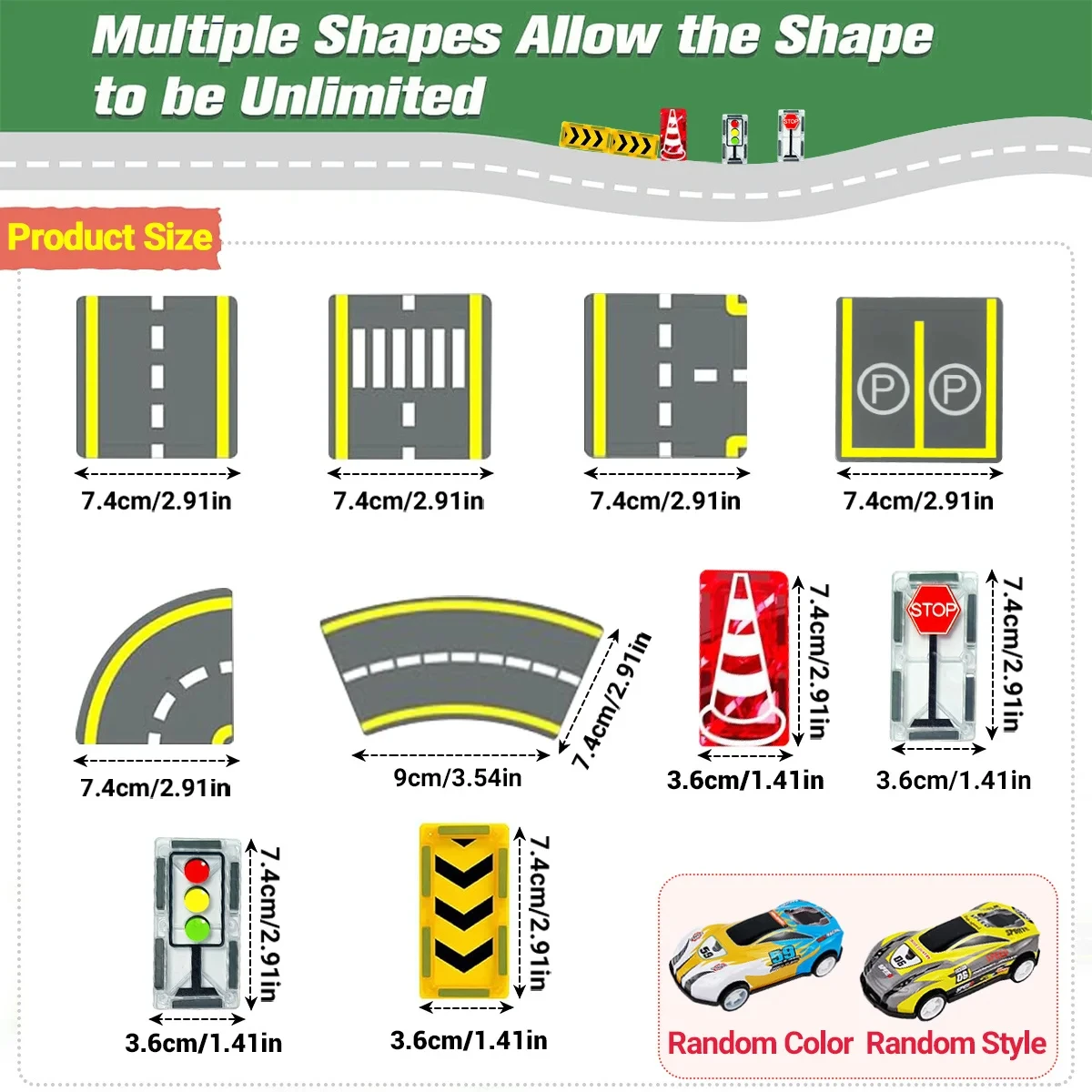 Magnetyczne zabawki drogowe: magnetyczny żuraw, samochody, klocki magnetyczne, kreatywne i edukacyjne zabawki konstrukcyjne dla dzieci w wieku 3-6 lat, prezenty urodzinowe.