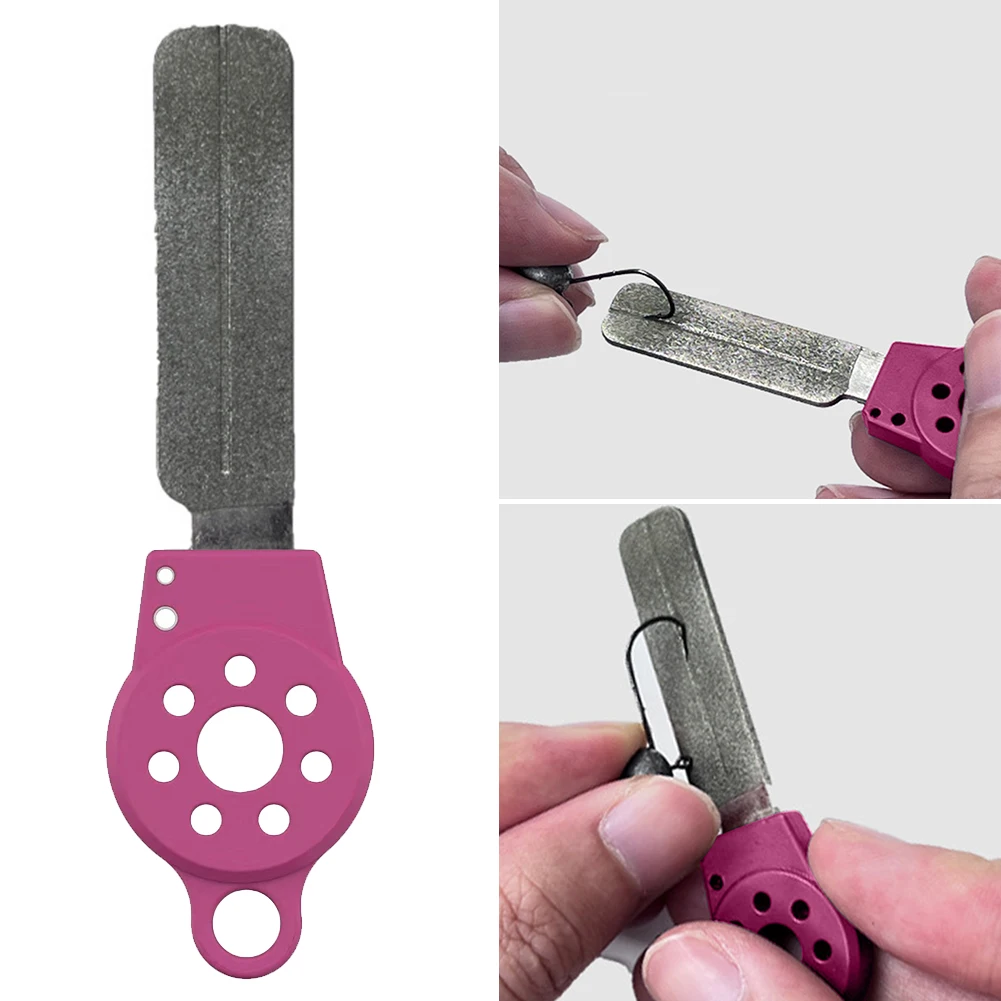 مزدوجة الجانب هوك ملف المحمولة أداة تجليخ متعددة الوظائف أداة شحذ الماس الصغيرة طحن الصيد هوك ملحقات صيد سمك #1