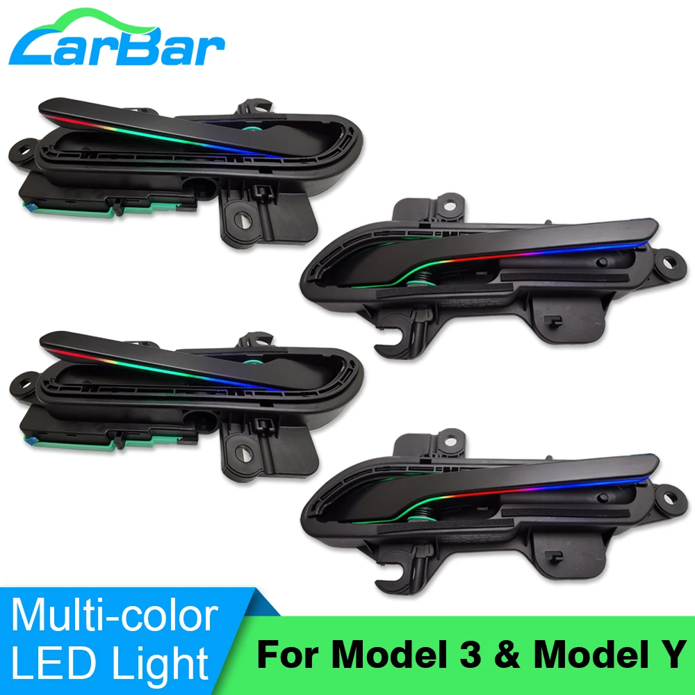 

Carbar for Tesla Model 3 Y 2018-2022 Integrated Smart Electric Door Handles Automatically Open Handle with Colorful LED Lights