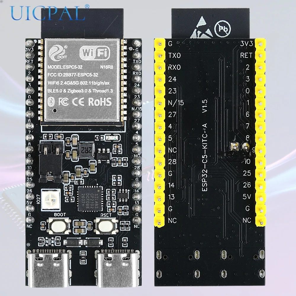 CP2102 ESP32 C5 N16R8 Development Board WIFI6 32PIN ESP32-C5 Dual-frequency 2.4G 5GHz WiFi Module TYPE-C 8MB PSRAM 16MB FLASH