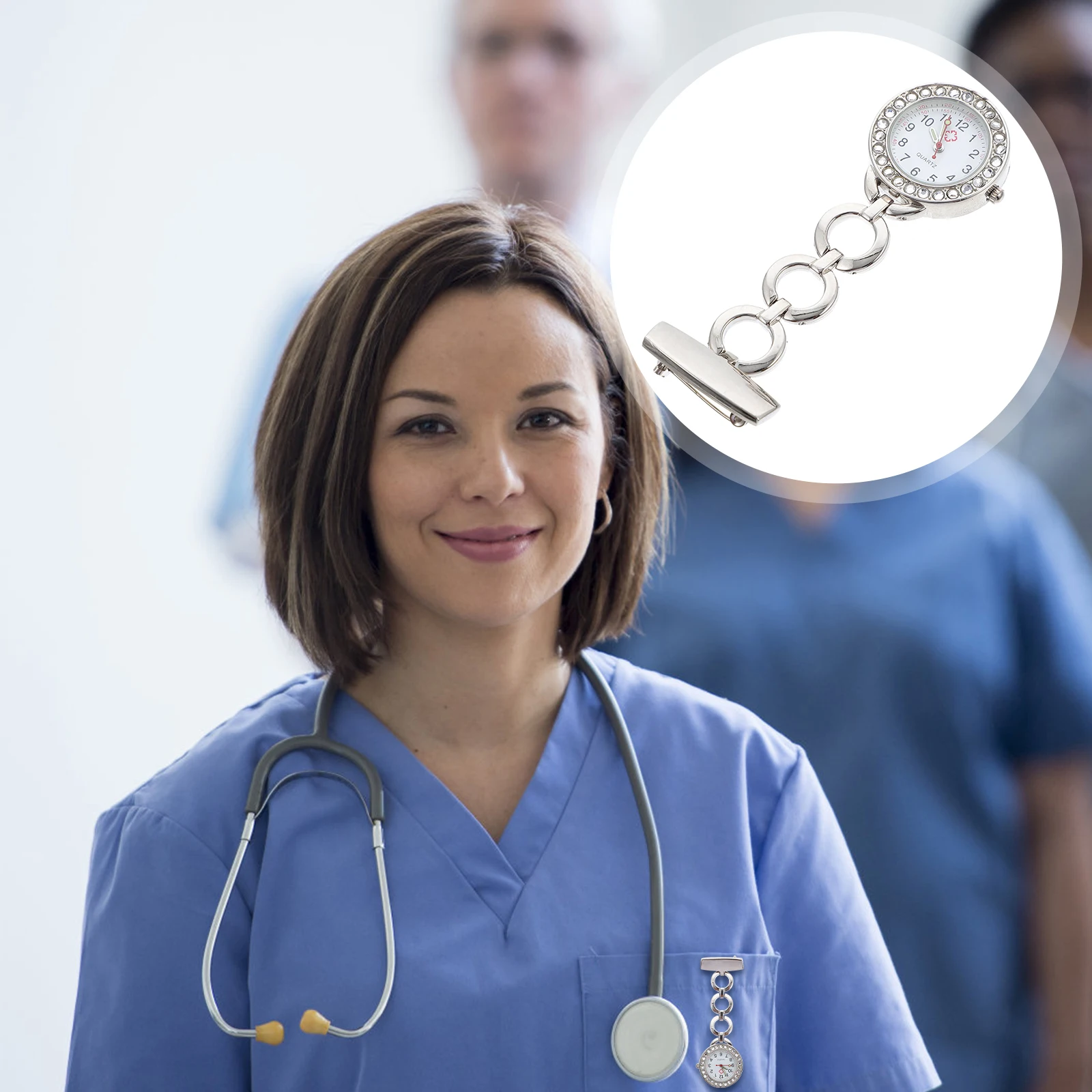 

Stainless Steel Nurse Hanging Pocket For Women Chest Fob Watch Medical Staff Gift Portable Nurse Timepiece Student Pocket Watch