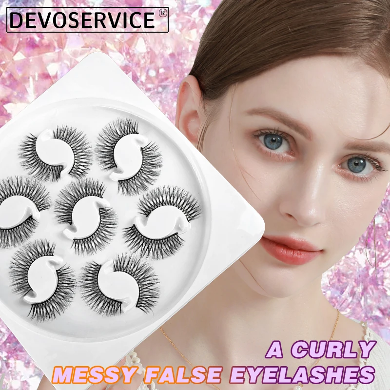 

7 Pairs 3D Mink Lashes Faux Mink Fluffy Lash Soft Thick Wispy Eyelash Dramatic False Eyelashes Makeup Lash Extension Supplies