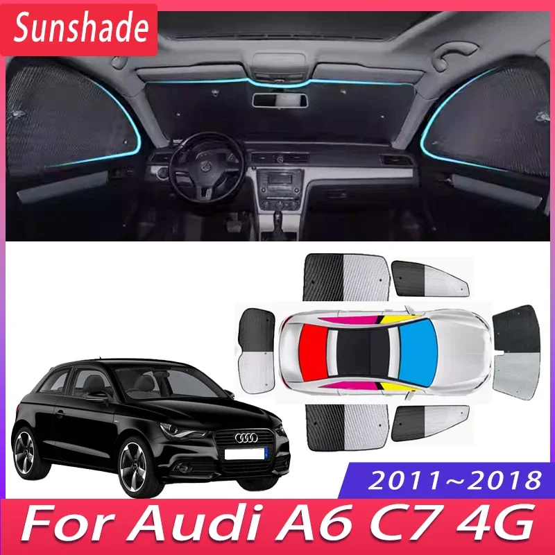 Car Sunshade For Audi A6 C7 4G 2011~2018 2012 2013 2014 Heat Insulation Sun Protection Sunshade Windshield Visor Car Accessories