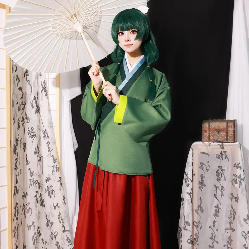 Maomao Costume Cosplay Parrucca Anime The Apothecary Diaries Gonna Abito Verde Top Kusuriya No Hitorigoto Tornante Halloween per le donne