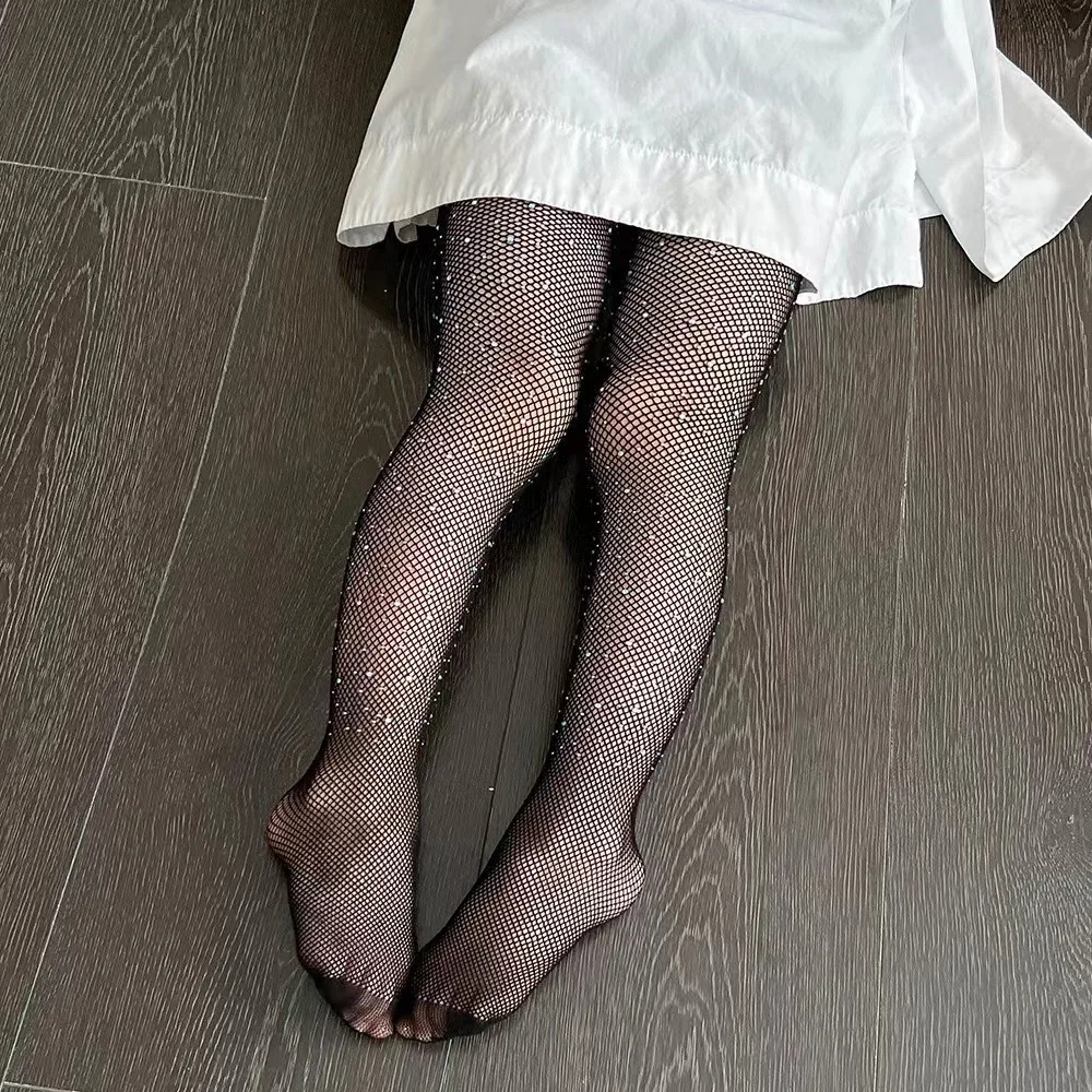 

Fashion Sequin Fish Net Dot Drill Mesh Pantyhose Colored Stockings 7-12 Years