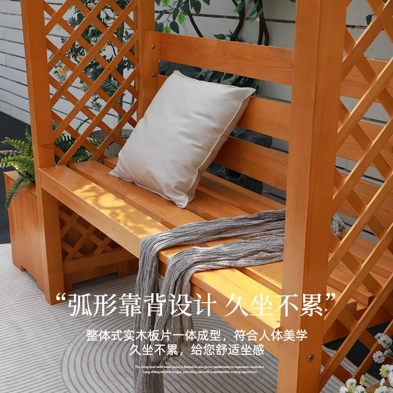 Indoor furniture bed and breakfast clock in courtyard preservative wood leisure chair arch flower stand seat garden op