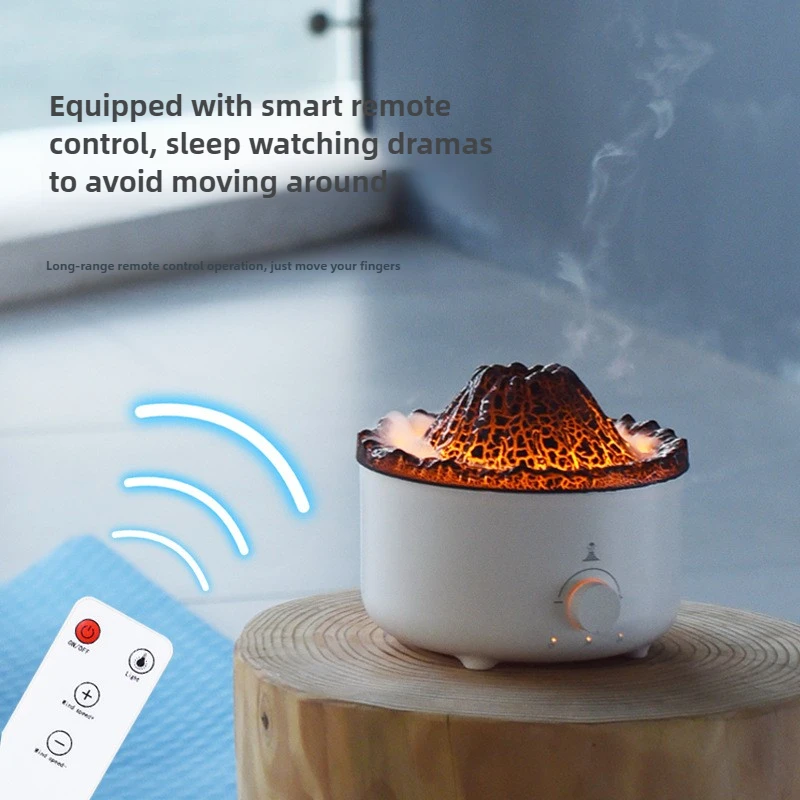 New Volcano Jellyfish Aromatherapy Machine USB Home Office Aromatherapy Ultrasonic Large Capacity Flame Humidifier