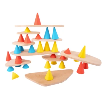 Bloques de construcción de madera para niños, rompecabezas de apilamiento de equilibrio, juego de torre, juegos de entrenamiento de pensamiento, guardería, juguetes educativos