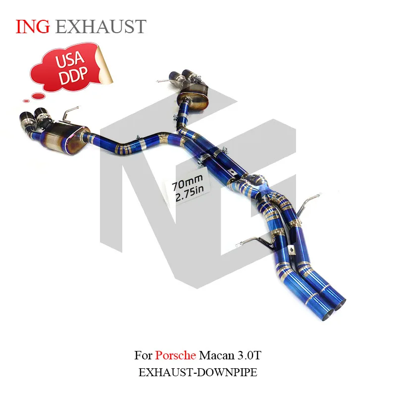 

ING Electric Remote Valve Exhaust Titanium Alloy Catback for Porsche Macan 3.0T High flow Performance Muffler System