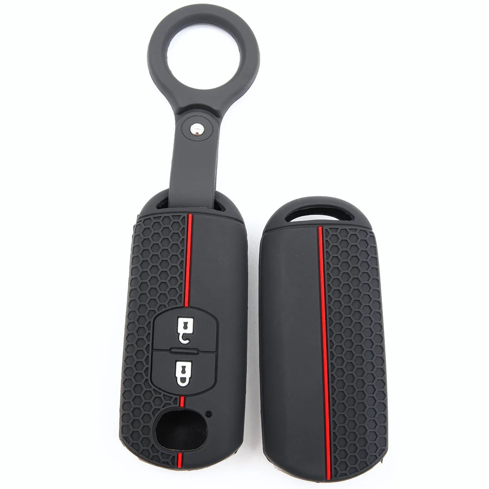 For Mazda 2 3 6 Axela Atenza CX 3 CX 5 CX 7 CX 8 CX 9 Silicone Car Key Fob Cover Wrist Strap Holder Shock Absorbing