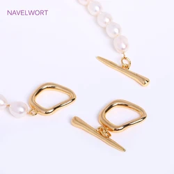18K Gold Plated Irregular Toggle Clasp For Necklace Making Supplies,Brass Round OT Clasp DIY Jewelry Making Accessory Wholesale