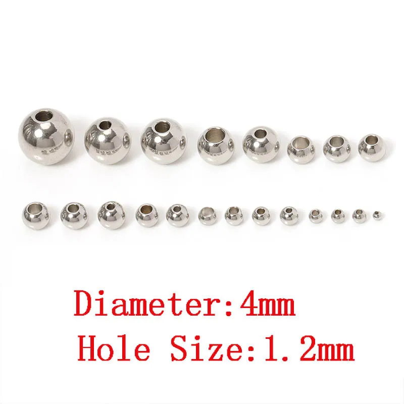 100 Stück 2/3/4/5/6/8/10 mm Metall-Abstandsperlen, runde Perlen für DIY-Armband, Schlüsselanhänger, Anhänger, Schmuckherstellung, Zubehör