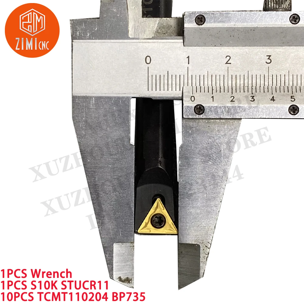 1 STK. S10K-STUCR11 Innenliegender Turing-Werkzeughalter CNC-Werkzeuge 10 mm 95 Grad + 10 Stück TCMT110204 Schneidwerkzeuge Metalldrehbank Hartmetalleinsätze