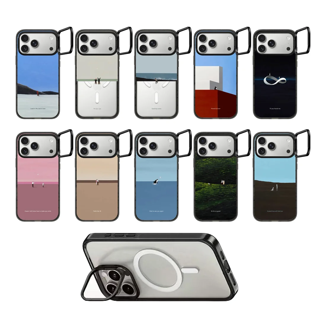 

Modern Art Patterns Camera Ring Stand Acrylic Magnetic Cover for IPhone 12 13 14 15 16 17 Pro Max Case for IPhone 17Pro
