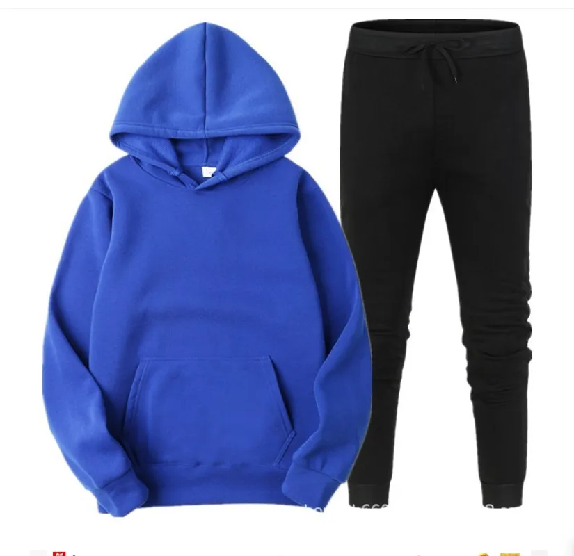 Autumn Winter Two Piece Set for men Drawstring Women's Tracksuit Hooded Suit Quality Comfortable Casual Pullover Fashion Daily