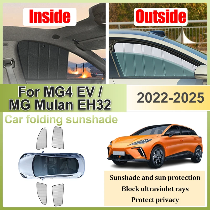 

Car Sun Visors For MG4 EV Mulan Accessories EH32 2022 2023 2024 2025-2020 Auto Privacy Sunshades Window Sun Shade Shading Covers