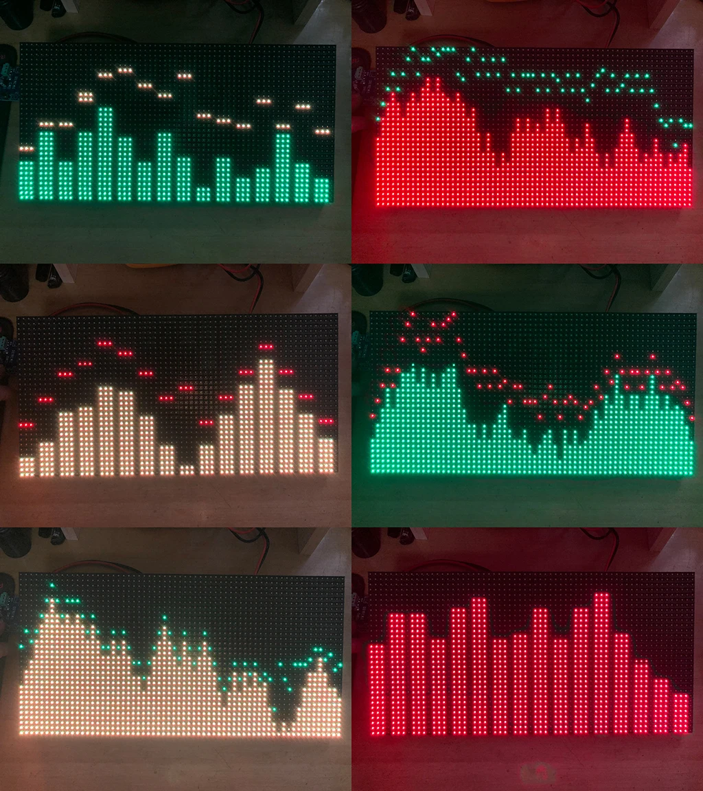 32*64 Full Color Two Color Dot Matrix LED Music Spectrum Control Card