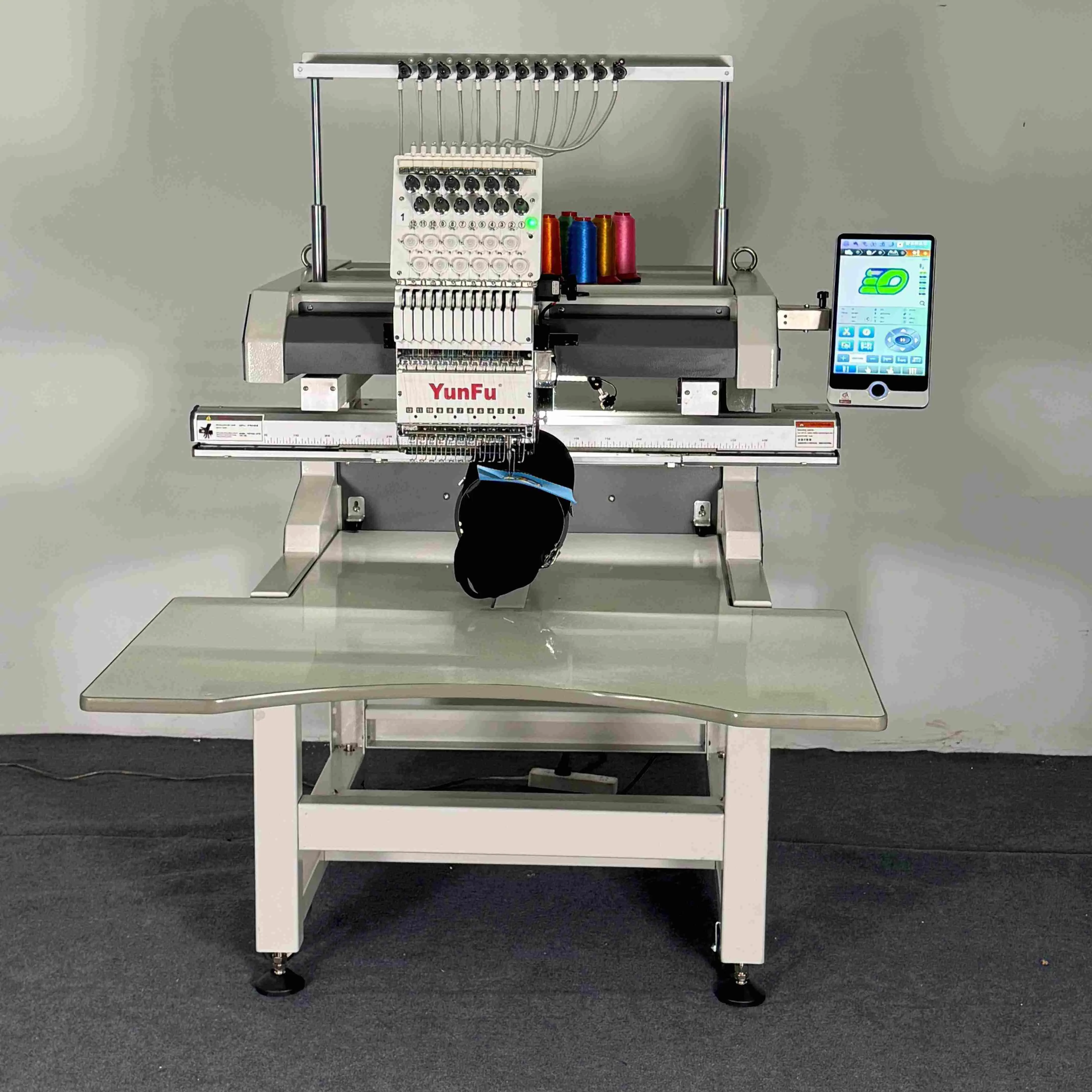 DDP Single Head C Type 12/15 Needles Big Area 500*800 Mm Embroidery Machine For Cap/T-Shirt/Flat Embroidery Feiya Embroidery Mac