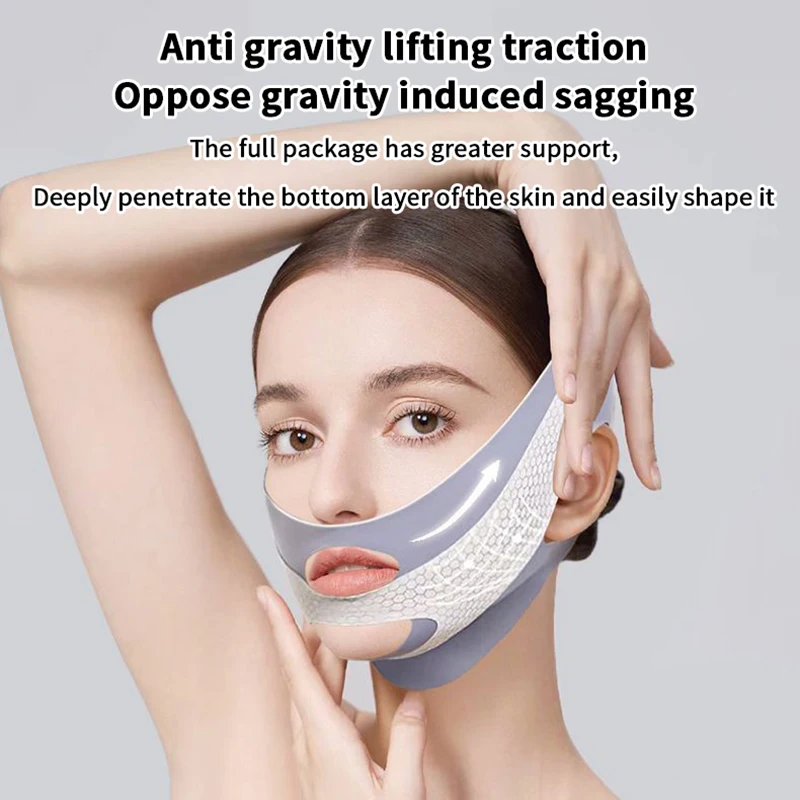Face Slimming Bandage, V-Line Face Shaper & Double Chin Reducer, Anti-Wrinkle Facial Lifting Strap For Tightening & Skin Care
