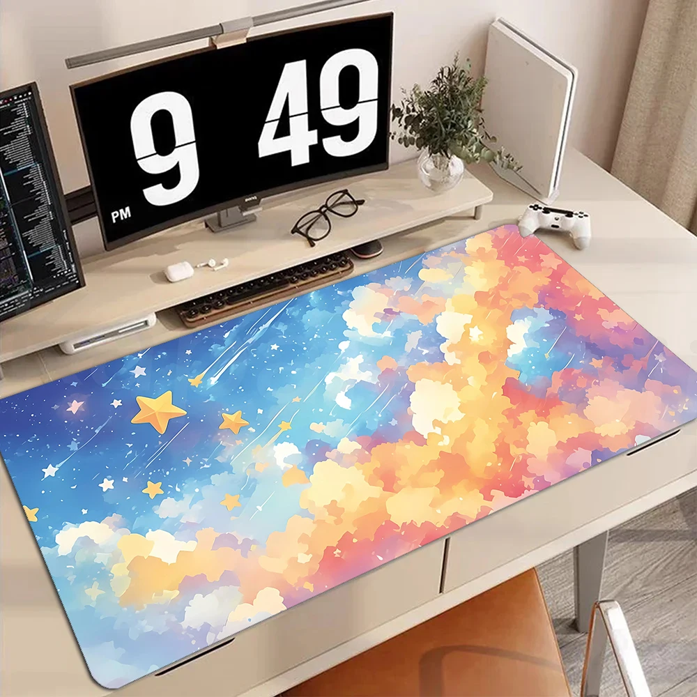 Anime gaming Mouse Pad Colorful Clouds computer Desk Mat 90x40cm Gaming Keybaord pad office rug carpet table Sky mousepads