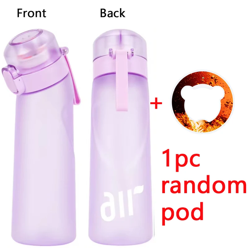 1 st Lucht Waterfles Met 1 st Willekeurige Smaak Pod Sport Mode Stro Plastic Beker Lekvrij voor Outdoor Sport Fitness